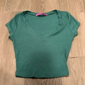 Jac Parker Women’s Green Cropped T-Shirt Size S